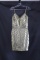 Jovani Silver Cocktail Dress Size: 6