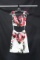 Jovani White Two-piece With Red Floral Print Size: 0