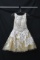 Jovani Beige Cocktail Dress With White Floral Appliques Size: 8