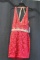 Alyce Red Lace Sequined Cocktail Dress With Keyhole Back Size: 12