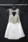 Jovani White Cocktail Dress With Beaded Bodice Size: 4