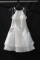 Alyce Paris White Cocktail Dress With Floral Applique Size: 10