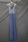 Faviana Navy Blue Full Length Dress With Beaded Bodice Size: 8