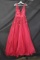 Jovani Red Full Length Beaded Dress Size: 8