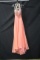 Rachel Allan Peach Full Length Dress With Beaded Top Size: 0