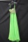 Night Moves Lime Green Full Length Dress With Beaded Bodice Size: 0