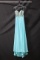 Splash Light Blue Strapless Full Length Dress With Beaded Bodice Size: 0