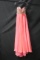 Alyce Paris Coral Strapless Full Length Dress With Beaded Bodice Size: 0