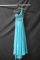 Princess Collection Blue One Shouldered Full Length Dress With Beaded Waist