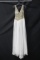 Dave And Johnny White Full Length Dress With Beaded Top Size: 44322