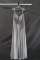 Alyce Paris Gray Strapless Full Length Dress With Beaded Bodice Size: 18