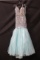 Macduggal Light Blue Full Length Dress With Beaded Top Size: 4