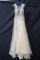 Jovani White Full Length Dress With Beaded Top Size: 4