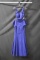 Claudine Blue Full Length Dress With Peplum Size: 10