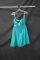 Alyce Paris Teal Strapless Cocktail Dress With Beaded Accents Size: 4