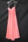 Bari Jay Peach Strapless Full Length Dress Size: 14