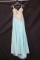 Macduggal Light Blue Full Length Dress With Beaded Top Size: 6