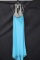 Alyce Paris Blue Full Length Dress With Beaded Top Size: 2