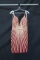 Jovani Red And Gold Cocktail Dress With Beading Size: 8