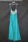 Madison James Teal Full Length Dress With Beaded Top Size: 14