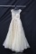 Andrea & Leo Couture Ivory Full Length Dress With Floral Appliques Size: 8