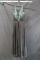 Macduggal Gray V-neck Long Dress With Beaded Bodice Size: 18w