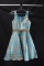 Macduggal Light Blue And Gold Brocade Cocktail Dress Size: 2