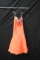 Cassandra Stone Orange Strapless Full Length Dress With Beaded Top Size: 16