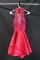 Alyce Paris Red Beaded Dress With Illusion Neckline Size: 6