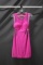 Ed Young Pink Cocktail Dress With Mesh Cut Outs Size: L