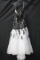 Splash Black And White Strapless Full Length Dress With Lace Size: 20