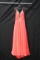 Coral Full Length Dress With Beaded Neckline Size: No Size Information Foun