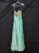 Madison James Mint Green Strapless Full Length Dress With Beaded Bodice Siz