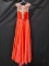 Partytime Orange Full Length Dress With Beaded Sccents Size: 2
