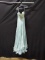 Macduggal Mint Green Strapless Full Length Dress With Beaded Accents Size: