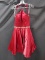 Vienna Red Cocktail Dress With Beaded Waistline Size: 8
