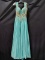 Macduggal Blue Full Length Dress With Lace Size: 2