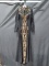 Jovani Black Long Sleeved Full Length Patterned Dress Size: 4