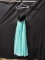 Night Moves Black And Light Blue Strapless Full Length Dress With Beaded Wa