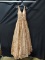 Jovani Peach Full Length Patterned Dress Size: 4