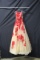 Jovani Red And White Full Length Floral Dress Size: 4