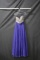 Macduggal Blue Strapless Full Length Dress With Beaded Bodice Size: 4