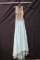 Macduggal Light Blue And Beige Full Length Dress With Beaded Top Size: 4