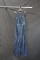 Faviana Blue Full Length Sequined Dress Size: 18