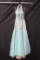 Macduggal Mint Green Halter Style Full Length Dress With Beading Size: 4