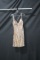 Faviana Champagne Sparkly Cocktail Dress Size: 2