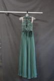 Faviana Green Two-piece Halter Style Dress Size: 6