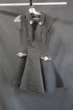 Macduggal Black Collared Cocktail Dress With Beaded Accents Size: 4