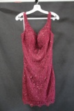 Alyce Paris Berry Lace Cocktail Dress With Sequins Size: 10