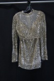 Macduggal 2 Piece Gold Sequin Mini Dress Size: 6